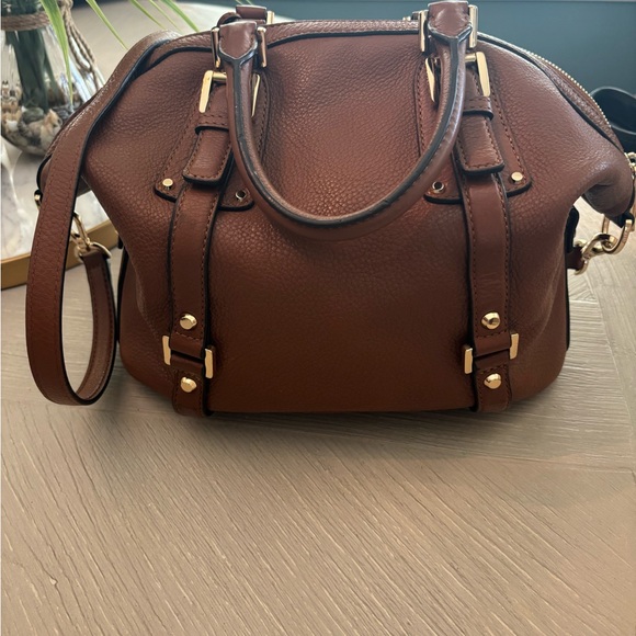 Michael Kors Tan Leather Satchel with Gold Accents - Picture 14 of 16